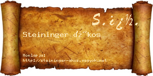 Steininger Ákos névjegykártya